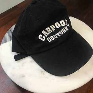 Black embroidered mom hat